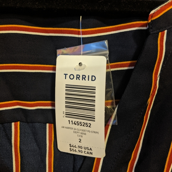 Navy Striped Blouse - Picture 6 of 6